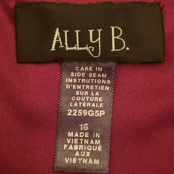 ALLY B. Girls' Burgundy Floral Tapestry lined Party Dress Size 16 - Picture 8 of 9